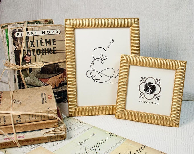 4x6 Inch Gold Frame Roundribbed Design /golden Wedding/anniversary