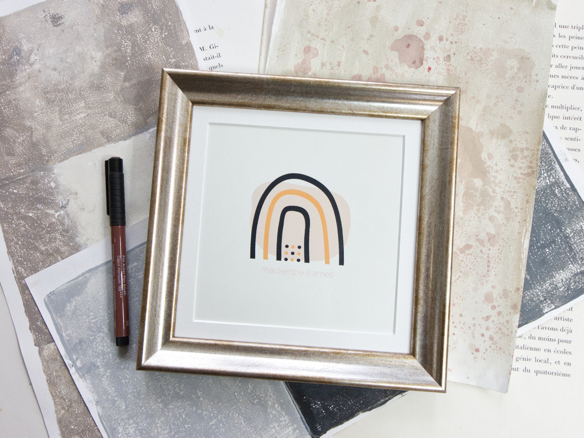 Cadre Photo Argenté de 7x7 Pouces en Deluxe Simple Lisse Argent Finition Largeur Moyenne/Mariage Mar