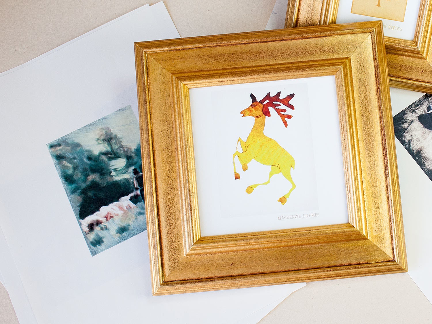 5x5 ou 6x6 Pouces Antiqued Gold Photo Frame Distressed Finish/Square/Instagram/Office Decor/Golden W