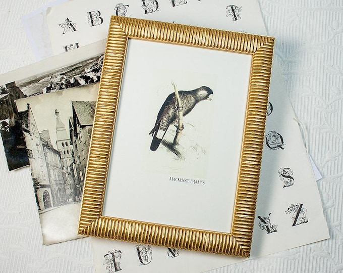 4x5 Inch Gold Frame Roundribbed Design /golden Wedding/anniversary