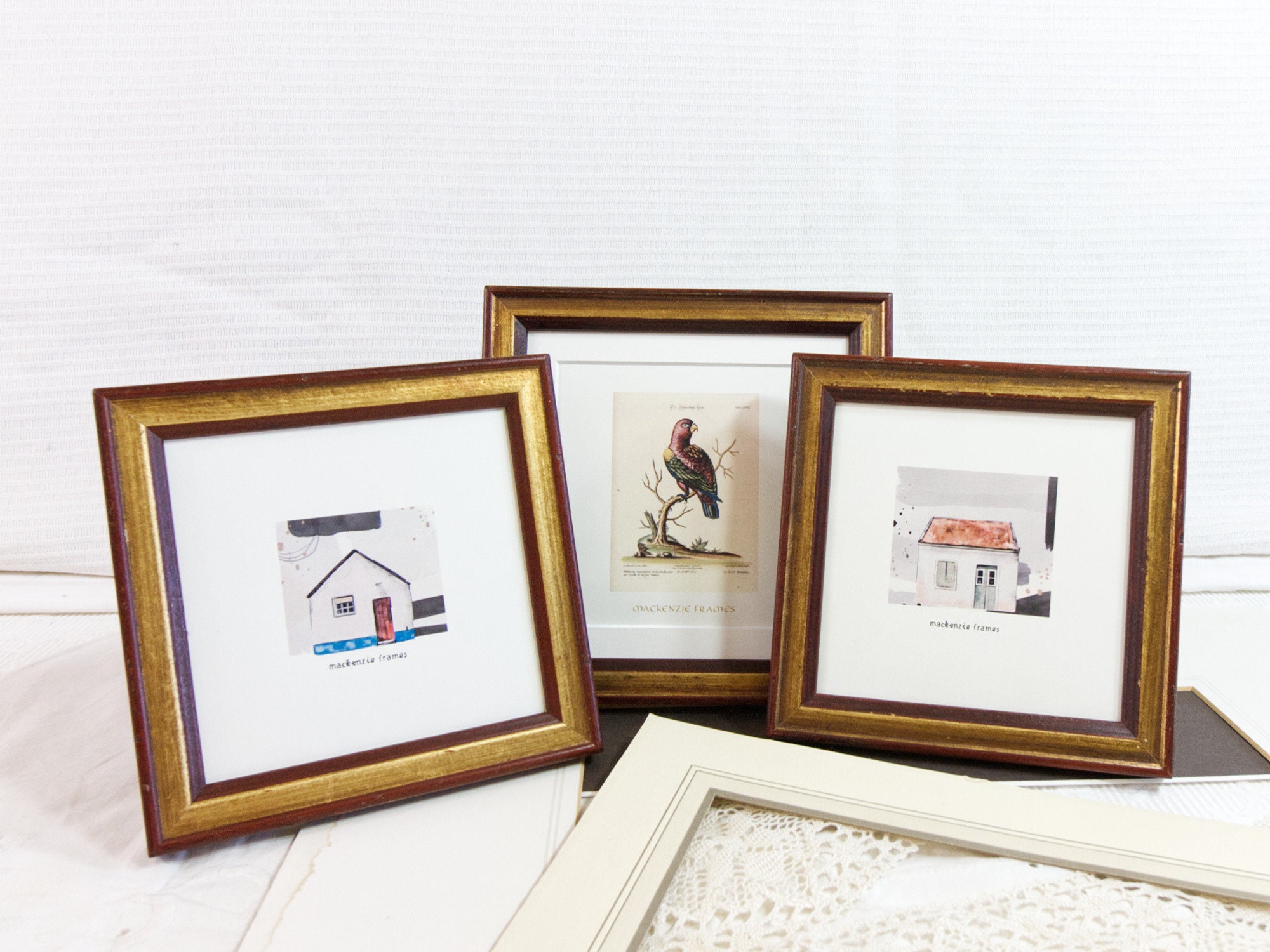 5x5 ou 6x6 Pouces Carré Bordeaux et Or Antique Style Cadre Étroit Rustique - Instagram Format