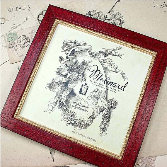 9x9 inch frame Bordeaux inch Inner 9x9 Gold Photo with Boules Frame Red