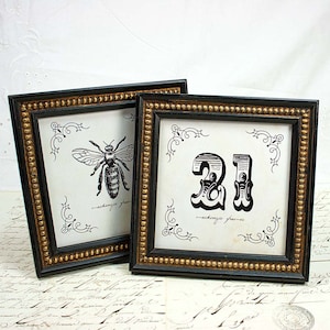 3x3, 4x4 and 5x5 inch Black & Gold Boules Photo Frames Antiqued distressed style /Square/Instagram/Photo Frame/ image 9