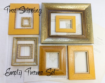 Frames-Only Set No.46 - Sandy-Orange and Burnt-Gold Selection  - Empty Frames for your Artistic Creations - 8 deluxe frames