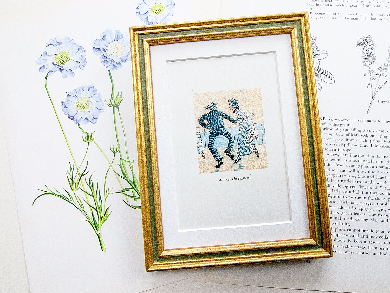 5x7 Pouces Narrow Gold & Olive Photo Frame For Wedding/ Family Photos/Office Desktop/Anniversary/Bir