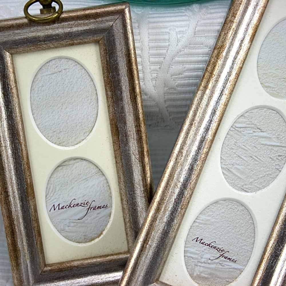 Double et Triple Mini Oval Deluxe Argent Cadres Photo Affichage Suspendu Mural