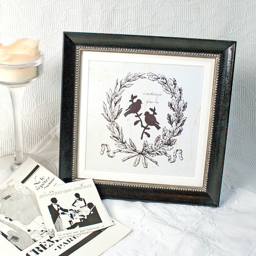 8x8 Pouces Carré Noir avec Intérieur Étroit Perle d'argent Cadre Photo Deluxe Qualité/Bureau de Inst