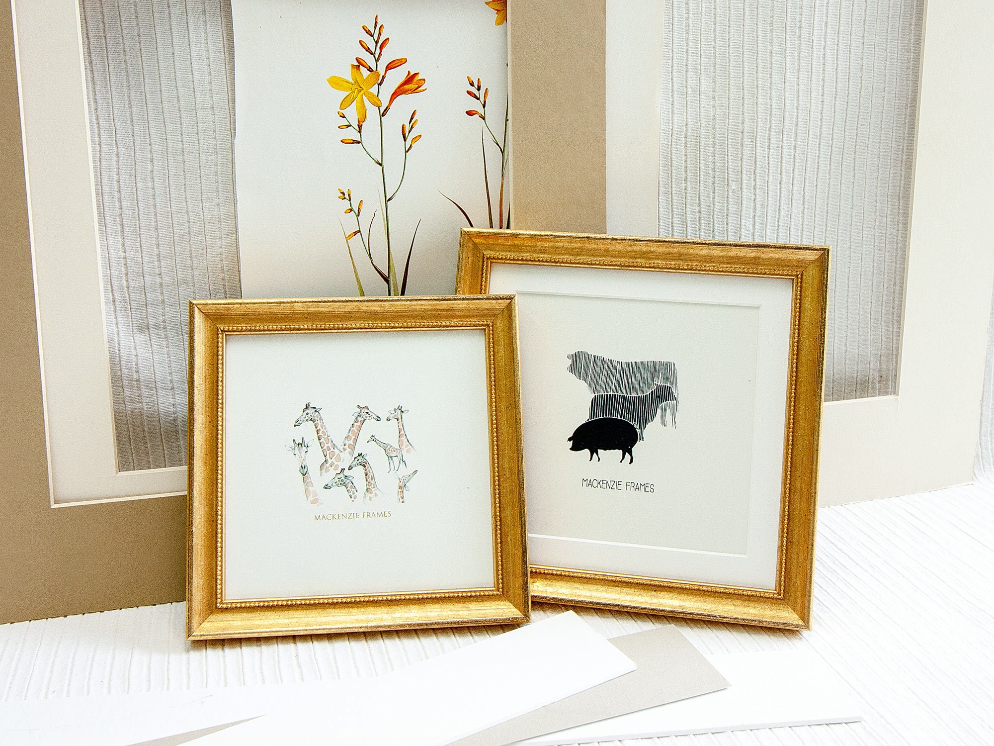 6x6 or 7x7 inch Narrow Gold with innerbead Photo Frame for Etsy