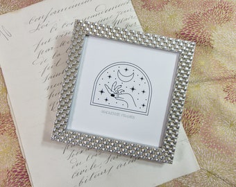 3x3, 4x4, and 5x5 inch Silver Photo frame Watch-Strap Design / Instagram / Home or Office Desktop, Wedding / Silver Anniversary / Birthday