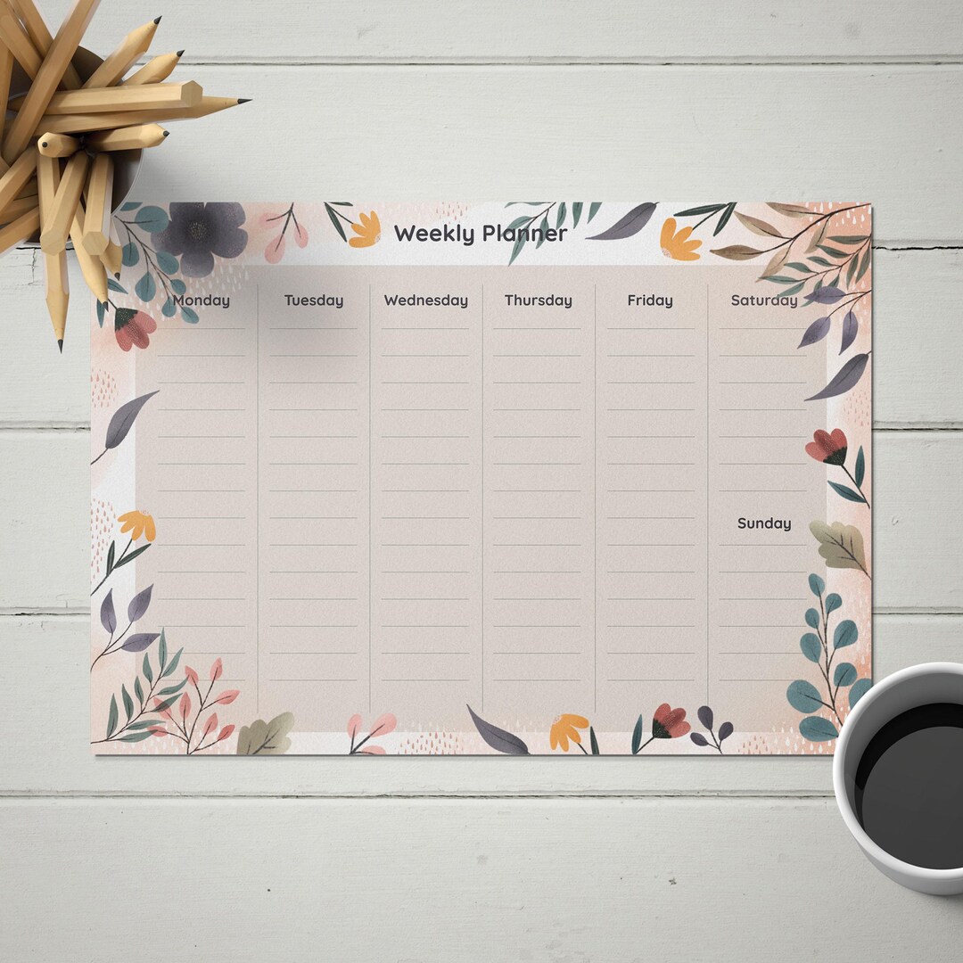DIGITAL Floral Weekly Planner | Printable | Digital Download Only - Etsy