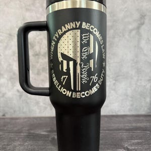 Tactical Tumbler | Patriotic Design, 40 oz, with Straw