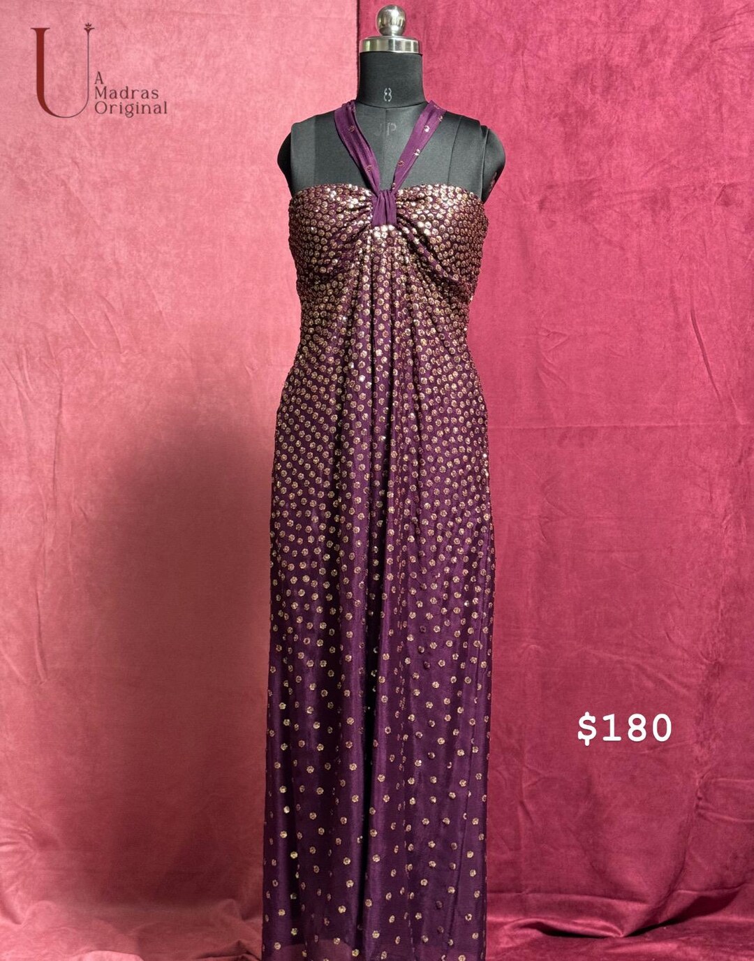 Ombre Multi Embroidered Chinnon Festive Palazzo Dress