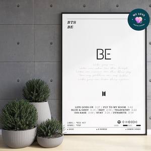 BTS - Be Album Poster / BTS Poster / Album Cover Poster / Album Print / Music Print / Home Wall Decor / Music Gift / Gift Idea / Wall Decor