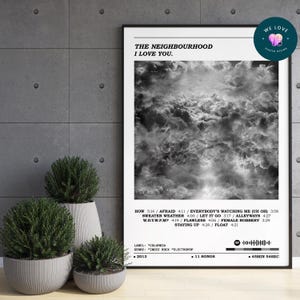 Le quartier - Je t'aime. Affiche / Affiche Le quartier / Affiche de couverture d'album / Impression d'album / Impression musique / Décoration murale pour la maison
