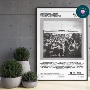 Kendrick Lamar - To Pimp A Butterfly / Kendrick Lamar Poster / Album Cover Poster / Album Print / Music Print / Home Wall Decor / Music Gift