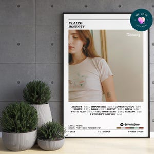 Clairo - Immunity Album Poster / Clairo Poster / Album Cover Poster / Album Print / Music Print / Home Wall Decor / Music Gift / Gift Idea