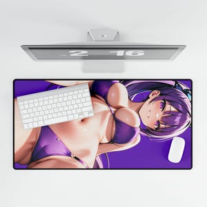 Mature Adult Anime Girl Desk Mat, Magic the Gathering Playmat, Gamer Mousepad, Sexy Anime Girls, Gaming Accessories, Computer Desk, Tool Mat