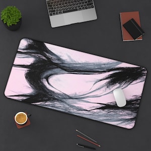 Pink Gaming Mousepad Desk Mat, PC Gamer Gift Idea, Home Office Work Space, Non-Slip Office Mat, Large Gaming Pad