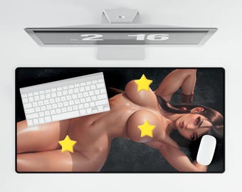 Mature Sexy Tifa Lockhart Art, Waifu Desk Mat, NSFW Mousepad, MTG Playmat Office Desk accessories, Manga Game Desk Accessories. Sexy art