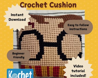 Wizard Crochet Cushion Cover Instant Downloadable Pattern + Video Tutorial