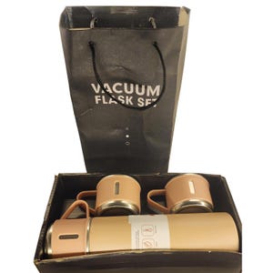 Gift Pack Stainless Steel Vacuum Thermo Flask Set W/2 cups insulated Bottle-New
