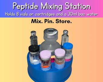 Peptide Mixing Station |  8 Vial Organizer for 3mL Vials, Cartridges, & BAC Water