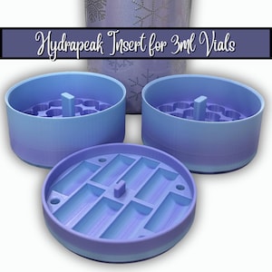 3D Printed HydraPeak Insert | 32oz holds 54 vials | 25oz holds 31 vials | 18oz holds 23 vials | Storage for 3ml Peptide Vials