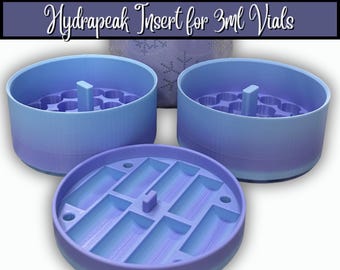 3D Printed HydraPeak Insert | 32oz holds 54 vials | 25oz holds 31 vials | 18oz holds 23 vials | Storage for 3ml Peptide Vials