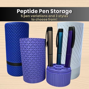 Peptide Pen Station | 2, 4, 6, 8, 9, or 12 Pen Slots | Storage for V1/V2 Pens, Vials and Cartridges | Purge Tower Option