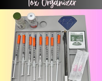 Tox Organizer Tray | Botox Board | Injector Tray | Aesthetic Organizer | Toxin Prep Tray | 3D Printed Syringe Tray for Aesthetic Treatments