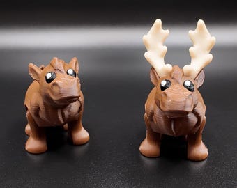 Kawaii Moose - Scharnierende Fidget Desk Buddy - met sleutelhanger