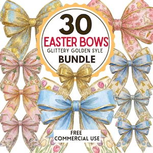 Easter Bows.Easter illustrations. Watercolor. Bunny, Rabbits. Happy Easter.Spring time. Ribbons, Decoration. bunnies clipart