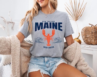 Maine Lobster Coastal Graphic, New England PNG (Digital Download)