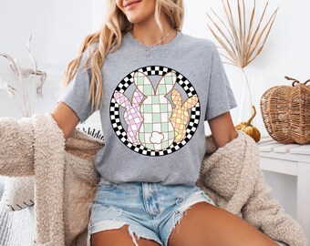 Retro Easter Bunnies PNG, Happy Easter Shirt Design (Digital Download)