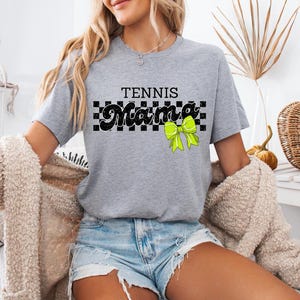 Retro Checkered Tennis Mama Png, Tennis Coquette Png, Tennis Png, Tennis Bow Png, Tennis Mom Png, Game Day Soccer, Tennis Sublimation Design