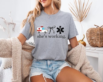 EMT Paramedic Design, Ambulance, Coquette Bow (PNG Digital Download)