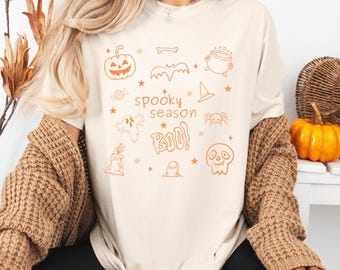 Gruselige Saison Halloween Doodle Png, Gruselige Saison Png, Herbst Png, Trendy Halloween Png, Doodle Art Design, Halloween Sublimation Design