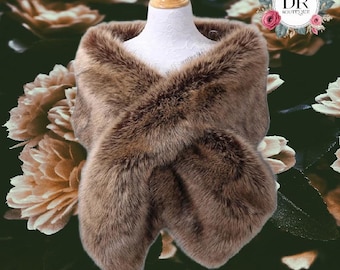 Herbst Winter Luxus Einzigartige Schal Kunstpelz Schals Damen Plüsch Schal vertuschen Für Hochzeit Party Braut Pelz Shrug