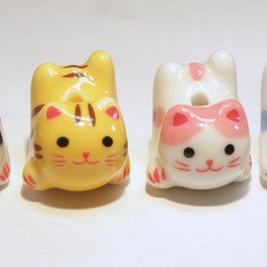 CHOOSE STYLE: Two (2) Cute Ceramic Cat Beads -- Lot UU