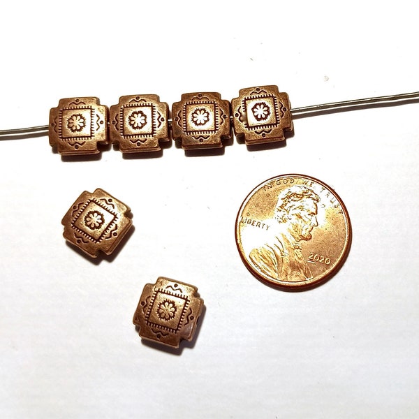 LIMITED STOCK -- Six (6) Copper Southwestern-Style Cross Beads