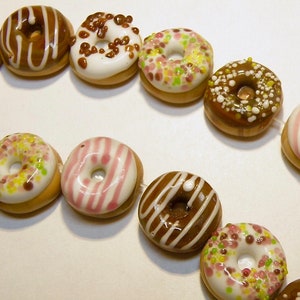 Some Styles On Sale -- One (1) Lampwork Glass Donut Bead with Icing and Drizzle or Sprinkles -- Lot UU