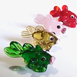 Lampwork Glass Fish Beads -- Choose Color - Lot UU