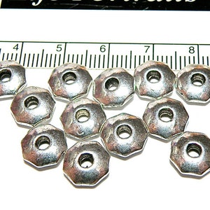 12 Pewter Puffy Octagonal Spacer Beads