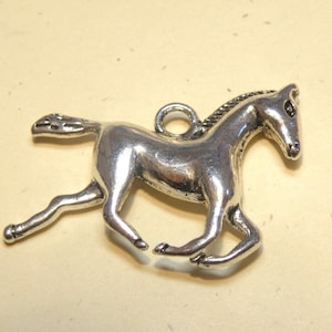 Two (2) Pewter Galloping Running Horse Charms