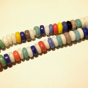 Approximately 50 Lampwork Glass Opaque Tire Spacer Beads Random Assortment Lot 5M image 2