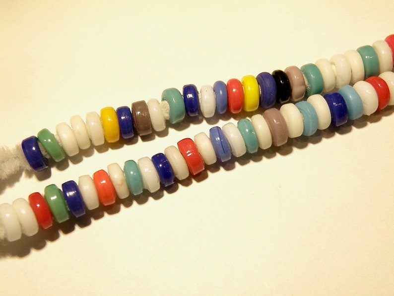 Approximately 50 Lampwork Glass Opaque Tire Spacer Beads Random Assortment Lot 5M image 2