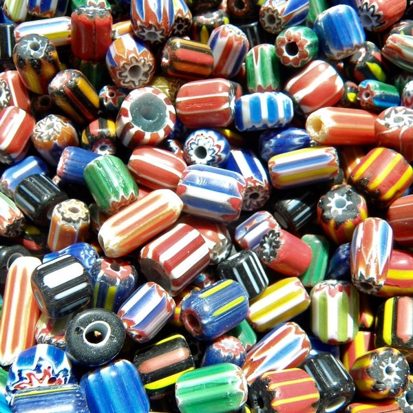 50 Grams of Assorted Larger Chevron Glass Beads - Lot 4Z