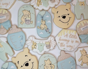 Winnie the Pooh cookies, birthday cookies, baby shower cookies