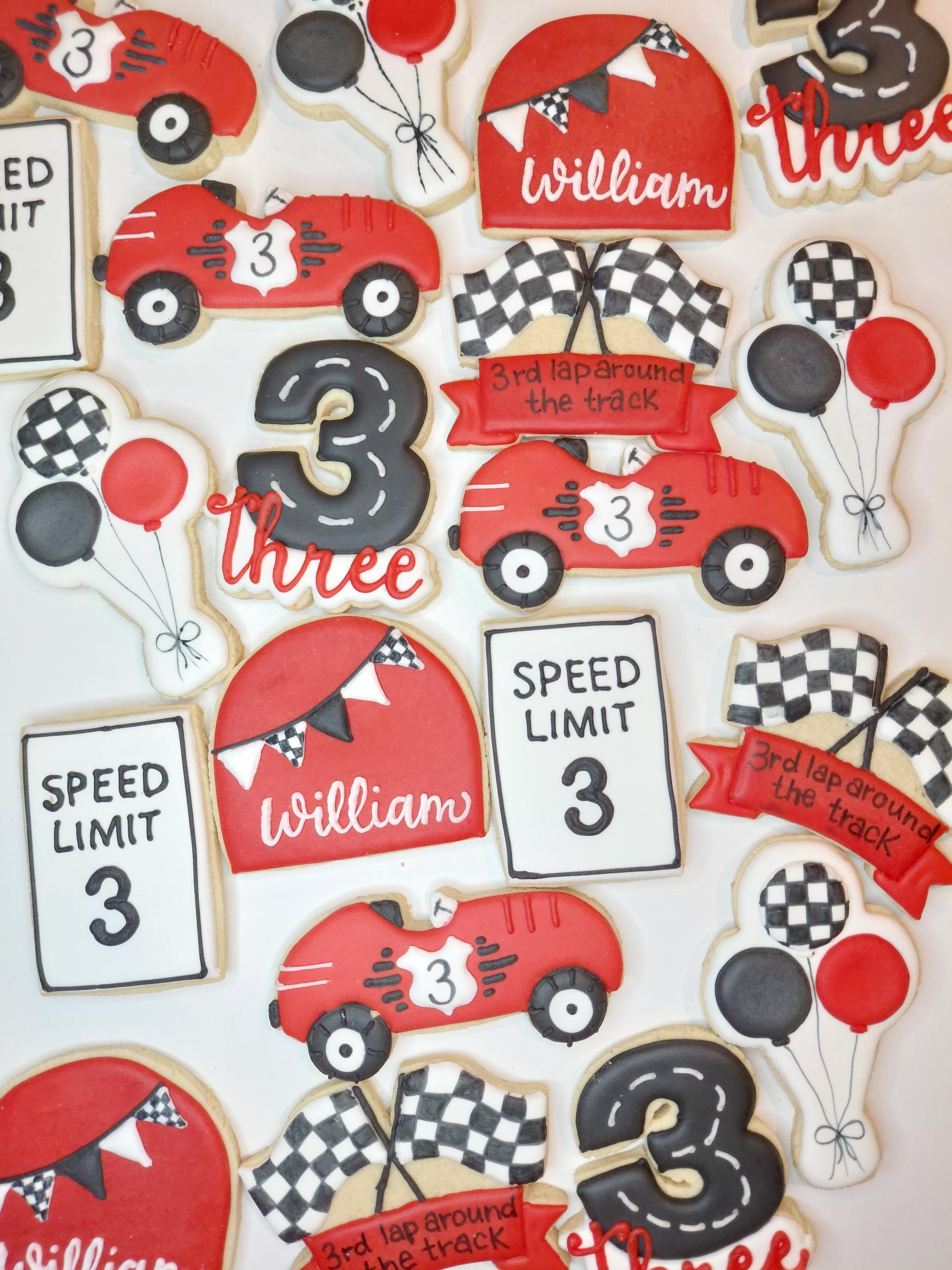 Fast Track Cookies Racecar Birthday Cookies, Two Fast, Fast One, First Lap Around the ...