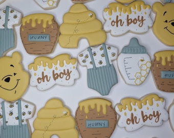 Winnie the Pooh cookies, birthday cookies, baby shower cookies